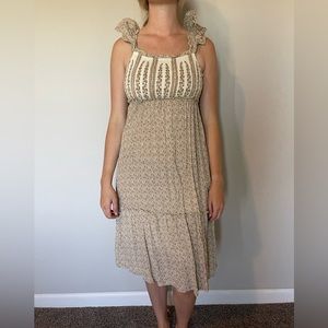 Brown midi dress